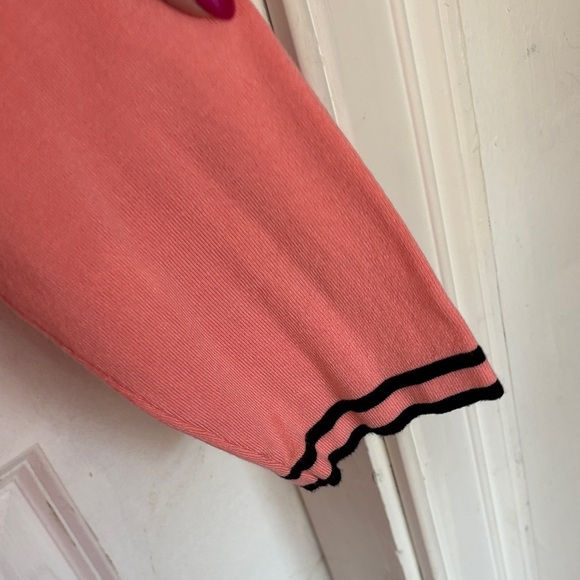 Lagerfeld Pink Cardigan Dress peach/pink with Black Trim - Picture 4 of 4